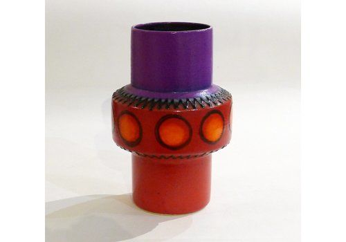 Mid Century West German Graphic Design Matt Ceramic Vase From Db Höhr