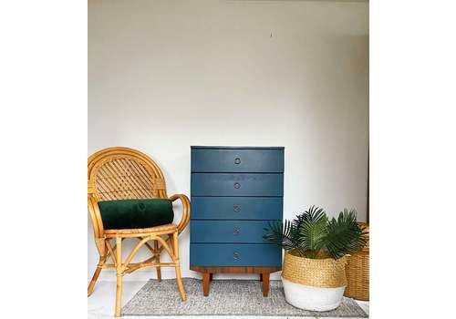 Painted Drawers Blue Mid Century