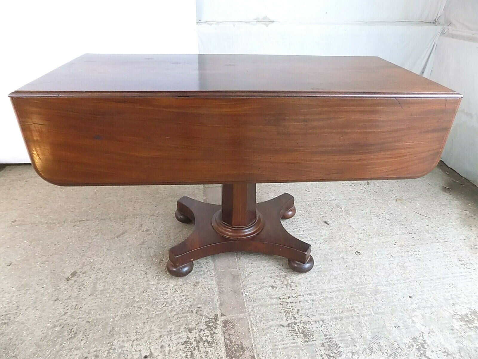 Antique,Victorian,Mahogany,Pedestal,Drawers,Drop Leaf,Table,Dining