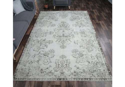 7x10 Turkish Vintage Carpet, Oushak Handmade Wool Rug, Beige Oriental Large Area Rugs, Farmhouse Decor, One Of A Kind, Anatolian
