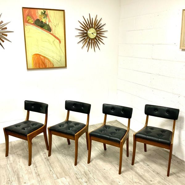 Set Of 4 Mid Century Heals Teak Dining Chairs By Peter Hayward For