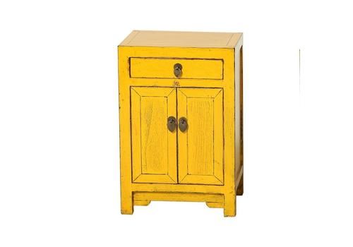 Yellow Chinese Bedside Cabinet Shandong Style