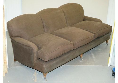 George Smith Signature Scroll Howard Arm Three Seater Sofa Grey