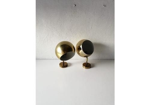 Reserved   Cosack Rare Space Age Gold Metal Pair Of Sconces, 1970s Germany