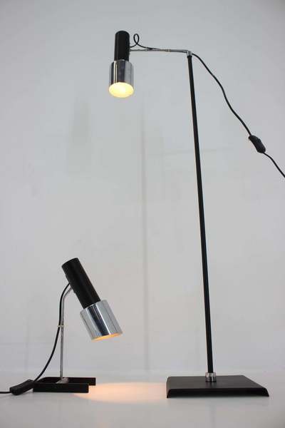 Rare Mid Century Design Set Of Floor And Table Lamp   1960s / Czechoslovakia photo furniture