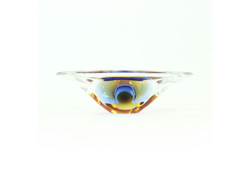 Art Glass Bowl By Frantisek Zemek For Sklarna Mstisov, 1960s