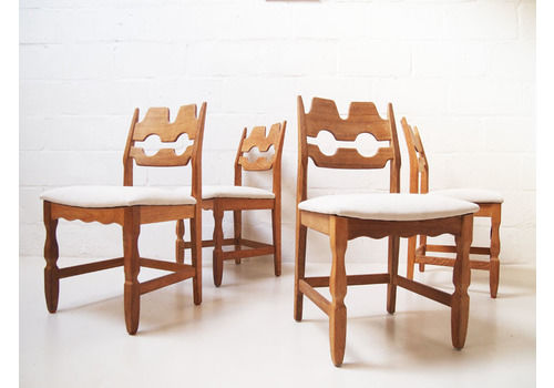 Set Of Four Razor Blade Dining Chairs By Henning Kjaernulf