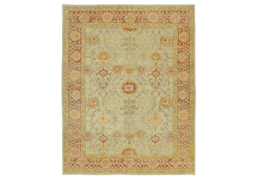 Antique Decorative Green Oushak Rug