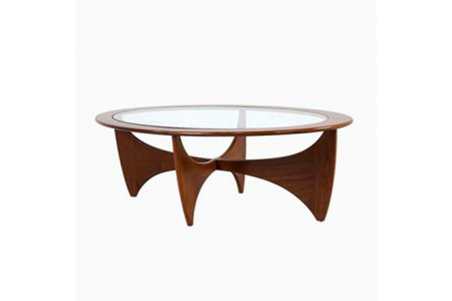 Oval Teak Coffee Table With Glass Top By G Plan