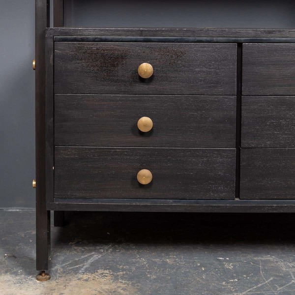 20th Century Italian Ebonised Etageres With Open Back & Storage C1970 photo vinterior