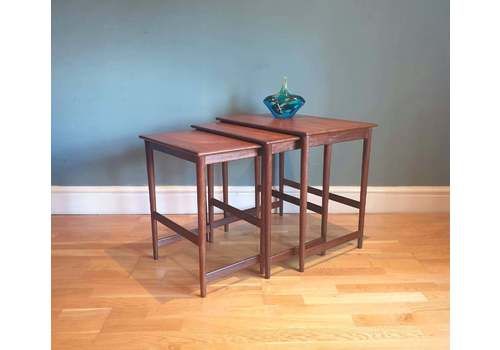An Elegant Mid Century Danish Nest Of Three Tables 1960s