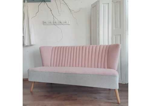 German Mid Century Bartholomew Club Sky Sofa Or Couch 1950s Upholstered In Pink