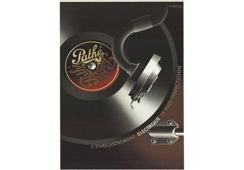 Pathe Record Player, 1980s Original Vintage Poster