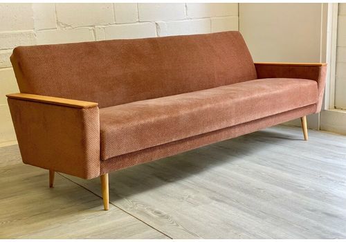 Danish Midcentury Sofa Couch Dusty Pink Sofa Bed Vintage