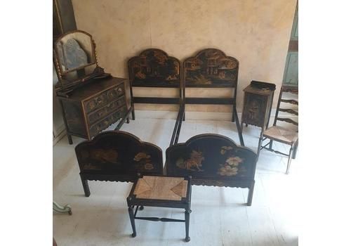 An Edwardian Chinoiserie Bedroom Suite