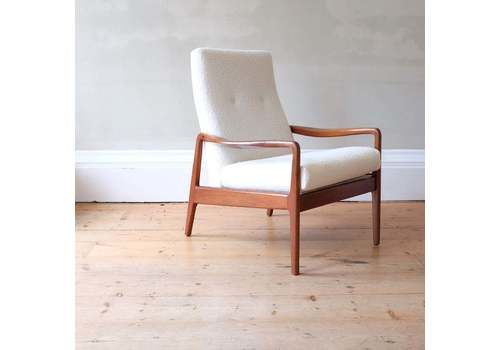 Vintage Armchair By Greaves And Thomas With Bouclé Fabric