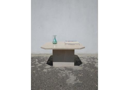 Octagonal Post Modern Travertine Coffee Table