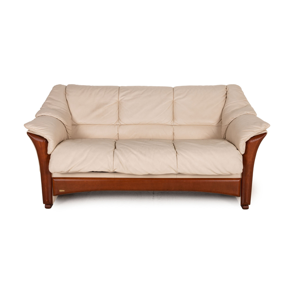 Stressless Oslo Leather Sofa Cream Three Seater Vinterior