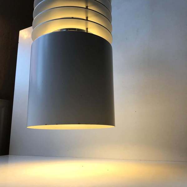 White Minimalist Pendant Lamp Hydra 1 By Jo Hammerborg For Fog & Morup, 1970s photo for sale