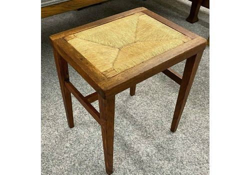 Drop In Rush Seated Stool Excellent Condition & Patina