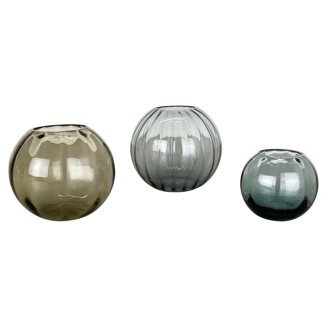 独50年代　Wagenfeld for WMF \"Trio Turmalin\" Vintage 1960s Set of Three Turmalin Vases by Wilhelm