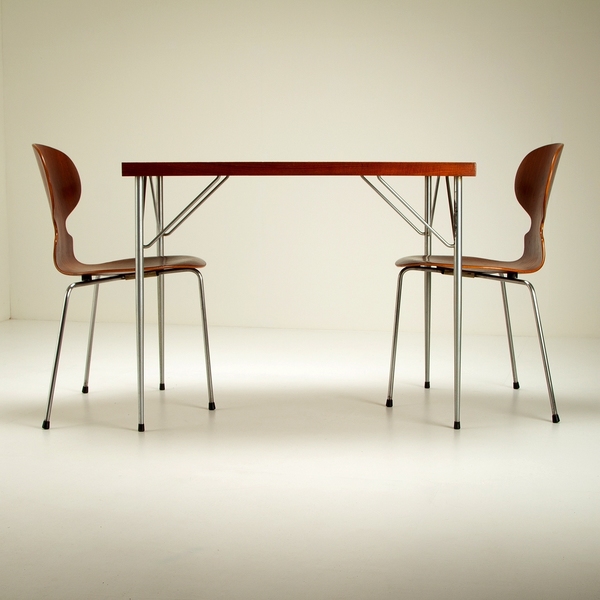 photo furniture Teak And Chrome Desk After Arne Jacobsen, Denmark, 1950s