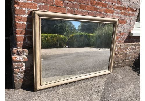 A Highly Useful Size Antique 19th Century French Carved Wood Painted Plain Mirror