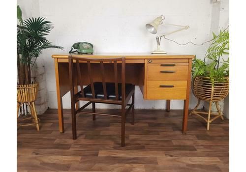Vintage 70's Abbess Blonde Oak Desk Mid Century Scandi Danish Retro