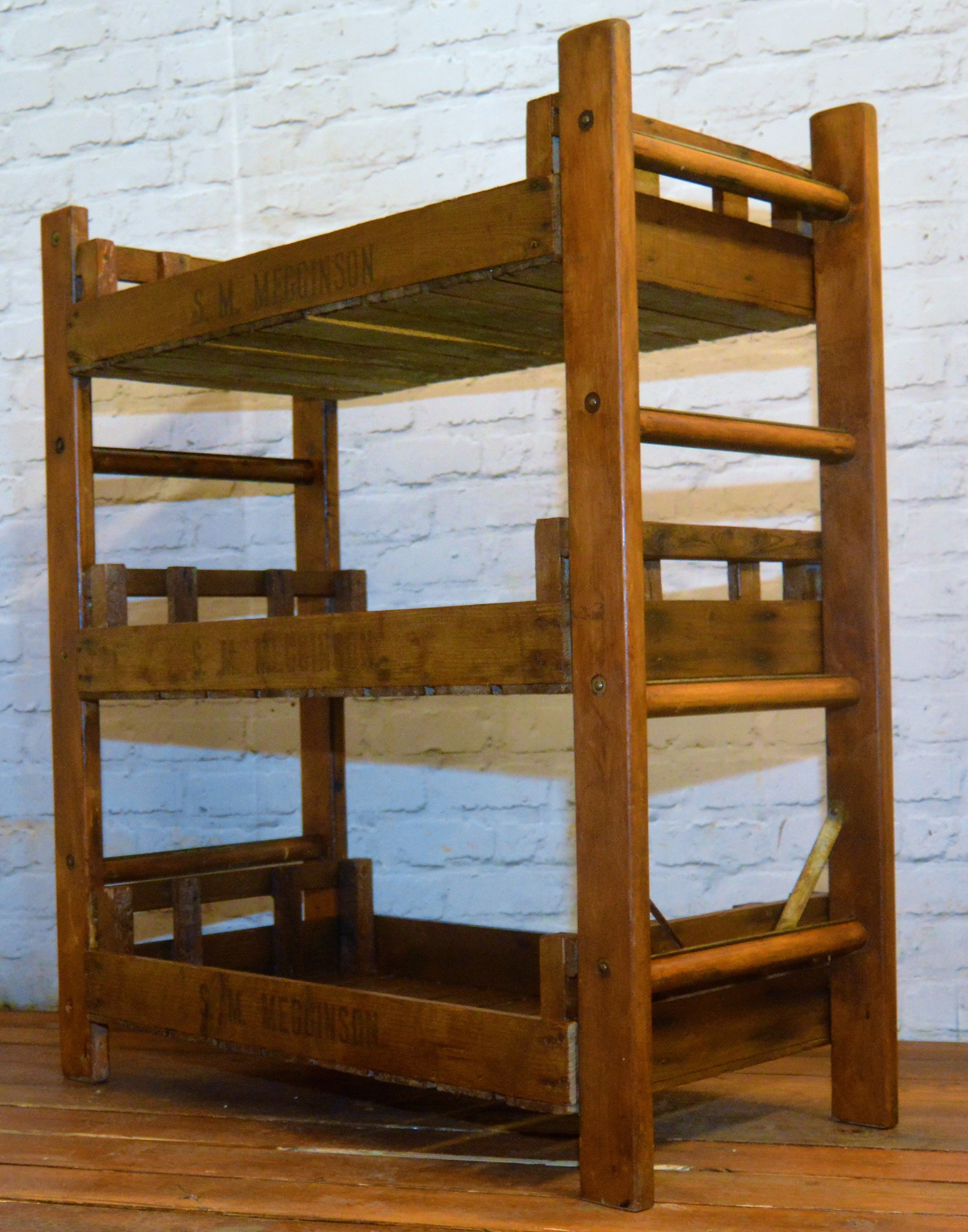 Wooden Vintage Vegetable Rack Kitchen Storage Industrial Shelving Unit Trolley Cabinet Metal Antique Retro Vinterior