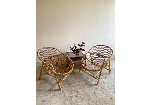 Angraves ‘Invincible’ Cane And Bamboo Lounge Chair 1970s, Pair Available
