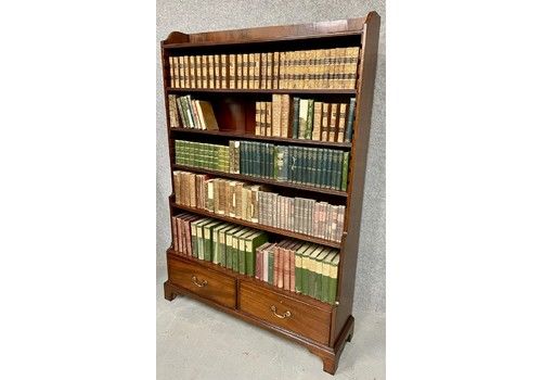 Antique Mahogany Waterfall Open Bookcase