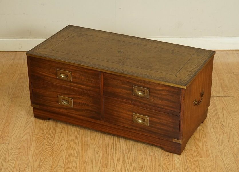 Stunning Bevan And Funnel Military Campaign Chest Tv Stand With Brown