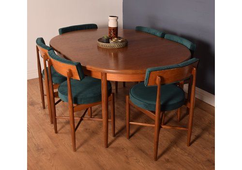 Restored Teak 1960s Retro G Plan Victor Wilkins Table & 6 Dining Chairs