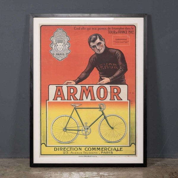 20th Century Armor Bicycles Poster Of Eugene Christophe, C.1912 photo furniture
