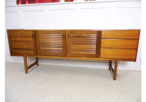 Large A.H.McIntosh Teak Louvre Doors Sideboard Drinks Cabinet Tv Stand 1960s