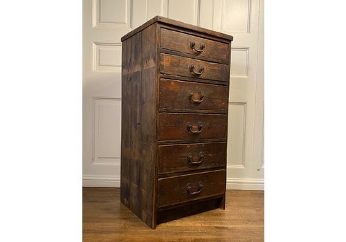 Stunning Old Vintage Industrial Workshop Tallboy Graduated Drawers Antique