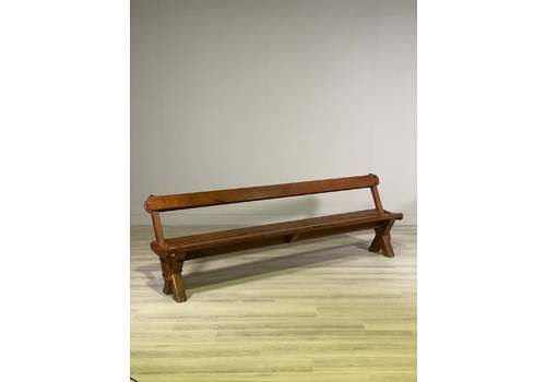 19th Century Pitch Pine Tram Bench