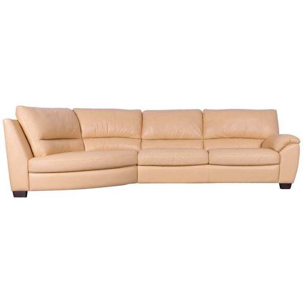 Natuzzi Designer Leather Sofa Four Seat Orange Apricot Natuzzi Designer Leather Sofa Four Seat