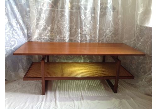 Teak & Wicker Coffee Table By Victor Wilkins For G Plan, 1960s