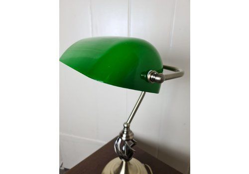 Vintage Style Green / Brass Bankers Desk Lamp