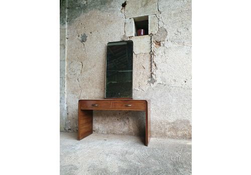 Art Deco Console Table & Mirror, Italian Mid Century