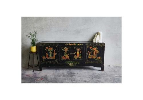 Antique Oriental Black Sideboard With Original Patina (C.1840)