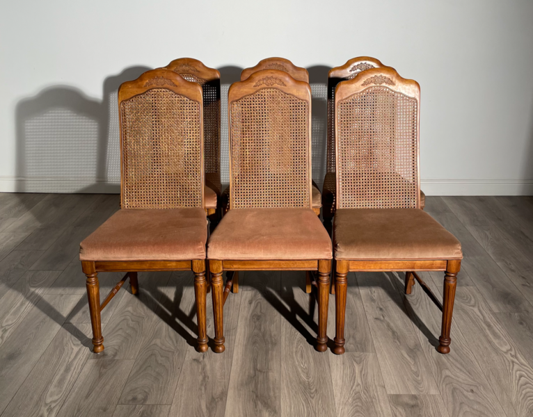 Beautiful Set Of 6 Reproduction Dining Chairs In Mahogany Circa 1960