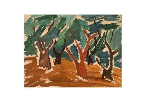 B. Stålfors, Swedish Artist, Oil On Canvas, Modernist Forest Landscape