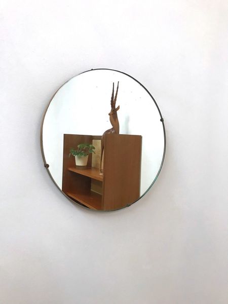 Vintage Small Unframed Round Wall Mirror 38cm Diameter Vinterior Wall Mirror 38cm Diameter