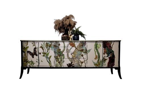 Luxury Bespoke 2 Metre Sideboard Tv Unit With Timorous Beasties Decoupage