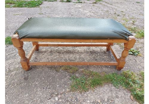 Vintage/Retro Light Oak Long Footstool , Duet Stool