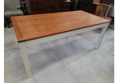 Large Cherry Wood Painted Shabby Chic Dining Table