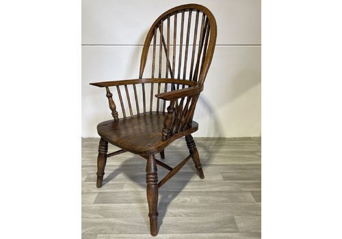 Antique Original 19th Century Elm Windsor Chair Armchair