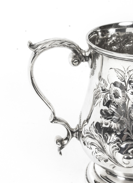 Victorian Silver Plated Embossed And Engraved Mug C1870 photo for sale